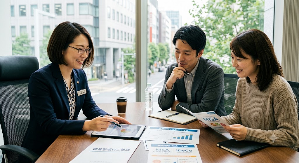 お客様が資産形成について相談している様子